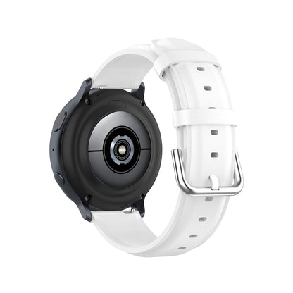 For Galaxy Watch Active3 / Galaxy Watch 3 41mm 20mm Universal Leather Watch Band(White) by bashfashion