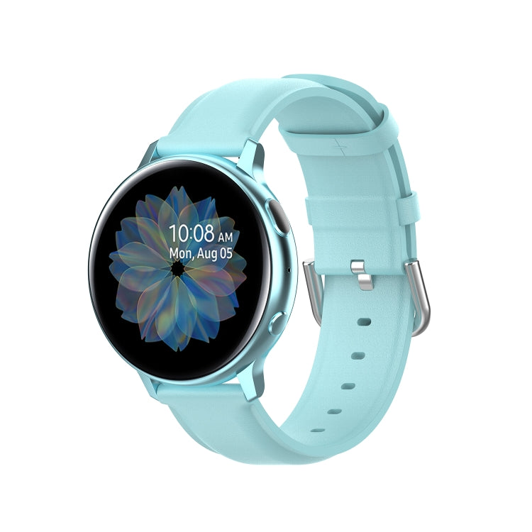 For Galaxy Watch Active3 / Galaxy Watch 3 41mm 20mm Universal Leather Watch Band(Light Blue) by bashfashion