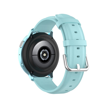 For Galaxy Watch Active3 / Galaxy Watch 3 41mm 20mm Universal Leather Watch Band(Light Blue) by bashfashion