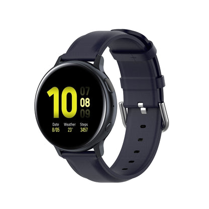 For Galaxy Watch Active3 / Galaxy Watch 3 41mm 20mm Universal Leather Watch Band(Navy Blue) by bashfashion