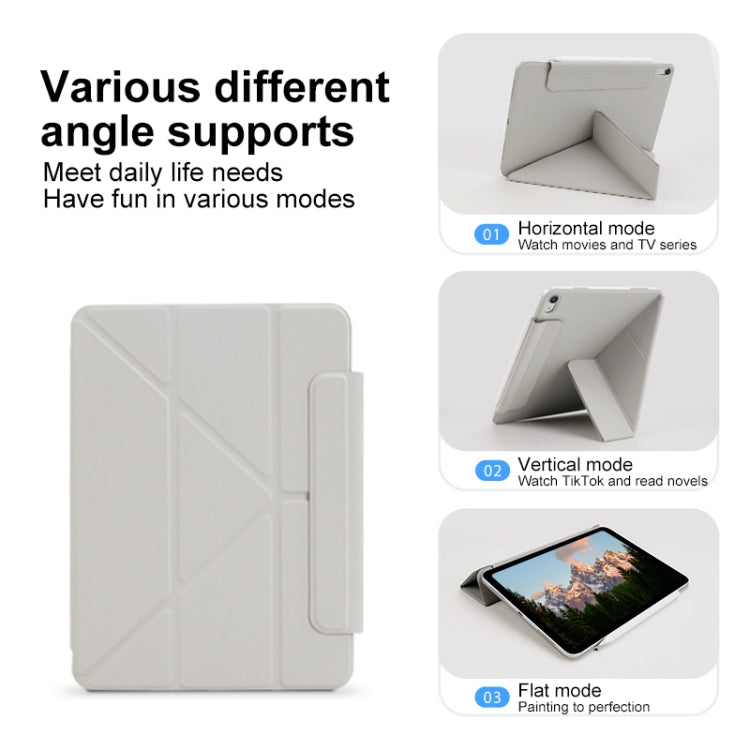 For iPad Pro 12.9 2022 / 2021 / 2020 Y-Shape Double-sided Clip Magnetic Smart Tablet Case(Light Grey) by bashfashion