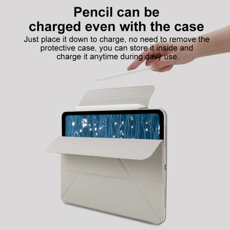 For iPad Pro 11 2022 / 2021 / 2020 Y-Shape Double-sided Clip Magnetic Smart Tablet Case(Light Grey) by bashfashion