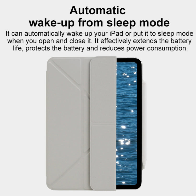 For iPad Pro 12.9 2022 / 2021 / 2020 Y-Shape Double-sided Clip Magnetic Smart Tablet Case(Light Grey) by bashfashion