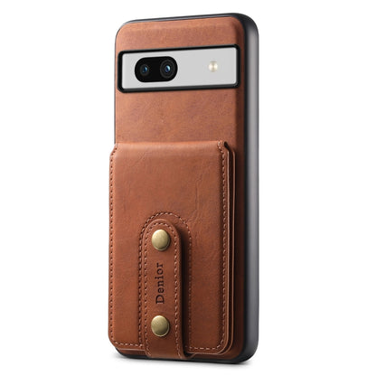For Google Pixel 7a Denior D14 NK Retro Pattern MagSafe Magnetic Card Holder Leather Phone Case(Brown) by Denior
