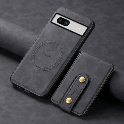 For Google Pixel 7a Denior D14 NK Retro Pattern MagSafe Magnetic Card Holder Leather Phone Case(Black) by Denior