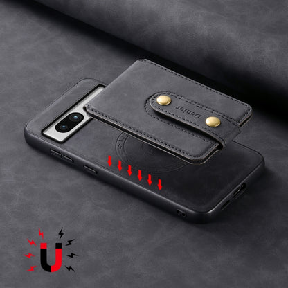 For Google Pixel 7a Denior D14 NK Retro Pattern MagSafe Magnetic Card Holder Leather Phone Case(Black) by Denior