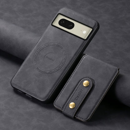 For Google Pixel 8 Denior D14 NK Retro Pattern MagSafe Magnetic Card Holder Leather Phone Case(Black) by Denior