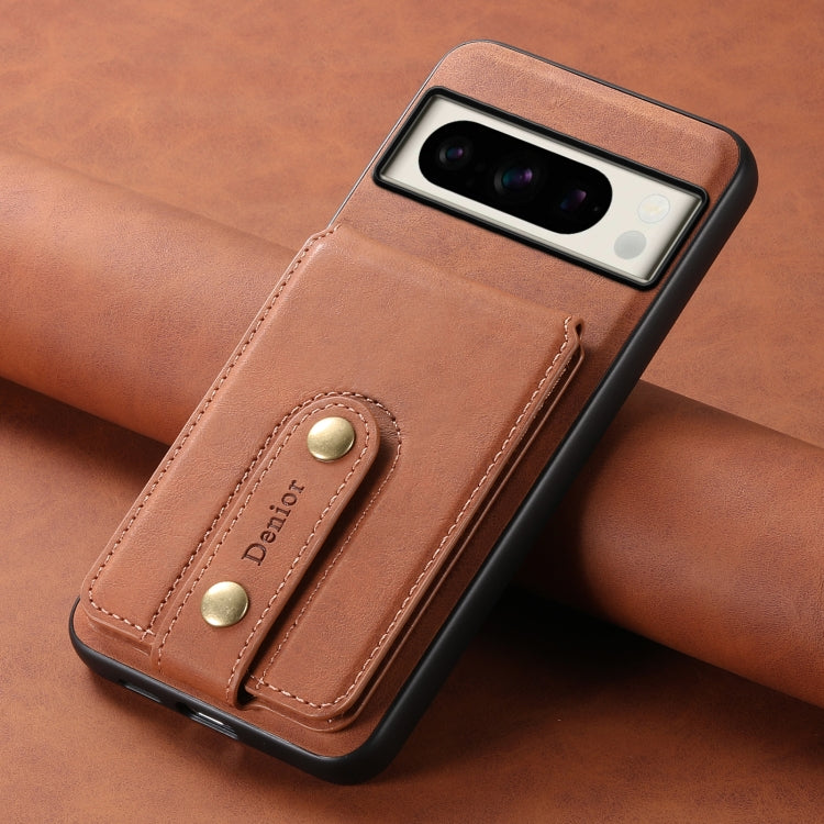 For Google Pixel 8 Pro Denior D14 NK Retro Pattern MagSafe Magnetic Card Holder Leather Phone Case(Brown) by Denior