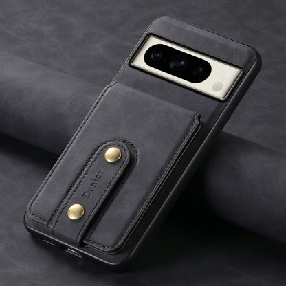 For Google Pixel 8 Pro Denior D14 NK Retro Pattern MagSafe Magnetic Card Holder Leather Phone Case(Black) by Denior