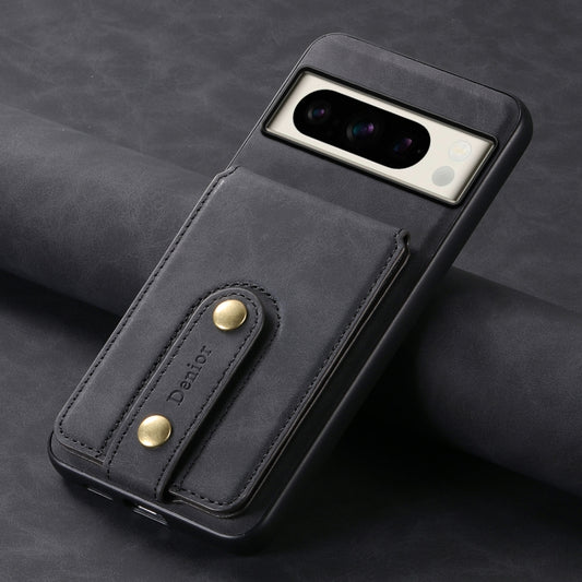 For Google Pixel 8 Pro Denior D14 NK Retro Pattern MagSafe Magnetic Card Holder Leather Phone Case(Black) by Denior
