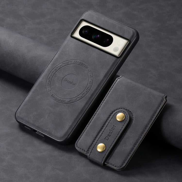 For Google Pixel 8 Pro Denior D14 NK Retro Pattern MagSafe Magnetic Card Holder Leather Phone Case(Black) by Denior