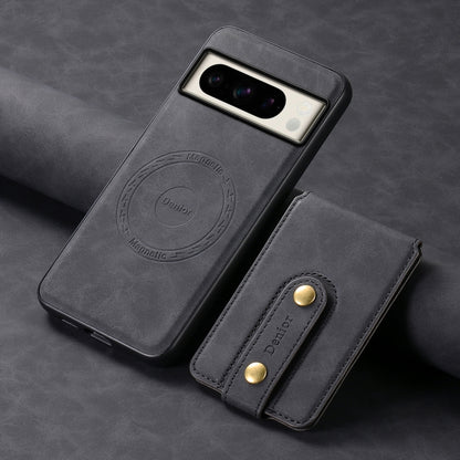 For Google Pixel 8 Pro Denior D14 NK Retro Pattern MagSafe Magnetic Card Holder Leather Phone Case(Black) by Denior