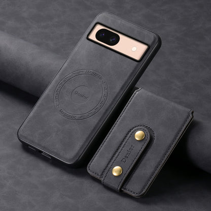 For Google Pixel 8a Denior D14 NK Retro Pattern MagSafe Magnetic Card Holder Leather Phone Case(Black) by Denior