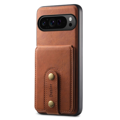 For Google Pixel 9 Pro Denior D14 NK Retro Pattern MagSafe Magnetic Card Holder Leather Phone Case(Brown) by Denior