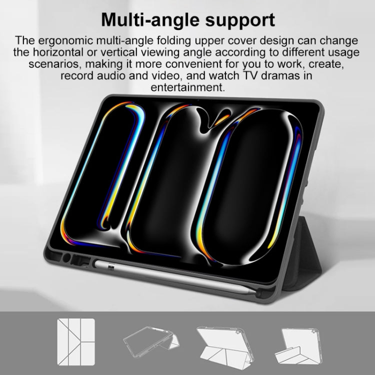 For iPad Pro 13 2025 / 2024 Mutural Multi-fold Smart Leather Tablet Case(Black) by Mutural