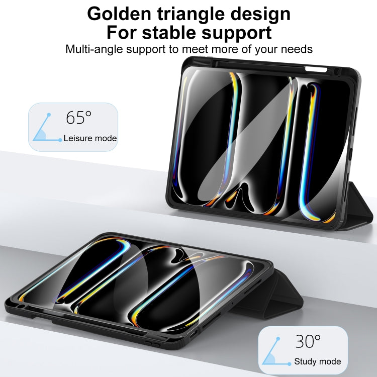 For iPad Air 13 2025 / 2024 Mutural Pinyue Series Smart Leather Tablet Case(Dark Blue) by Mutural