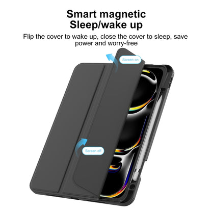 For iPad Air 11 2025 / 2024 Mutural Pinyue Series Smart Leather Tablet Case(Black) by Mutural