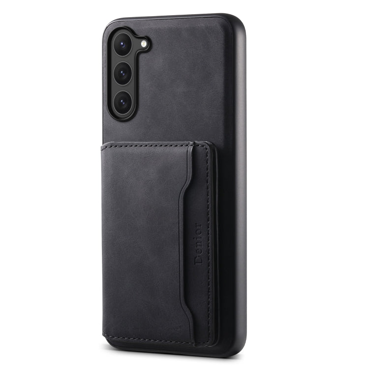 For Samsung Galaxy S23 5G Denior D13 Retro Texture Leather MagSafe Card Bag Phone Case(Black) by Denior