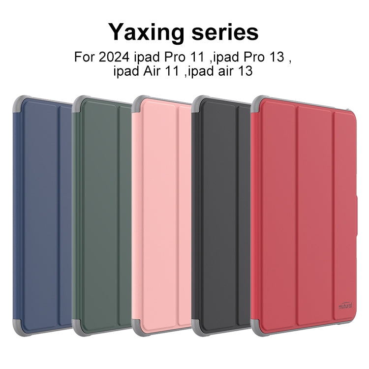 For iPad Pro 11 2025 / 2024 Mutural PC Hybrid TPU Leather Smart Tablet Case(Dark Green) by Mutural