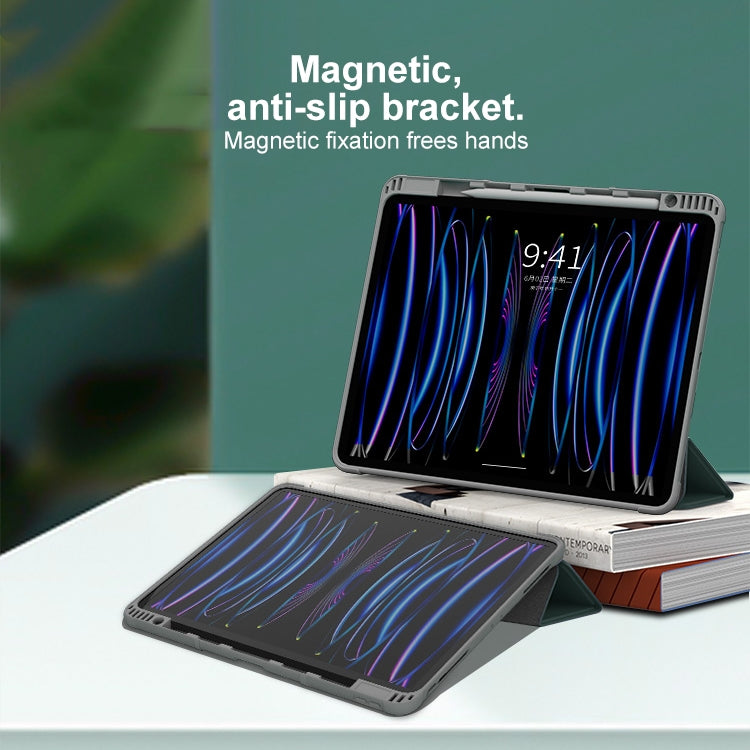 For iPad Air 13 2025 / 2024 Mutural PC Hybrid TPU Leather Smart Tablet Case(Black) by Mutural