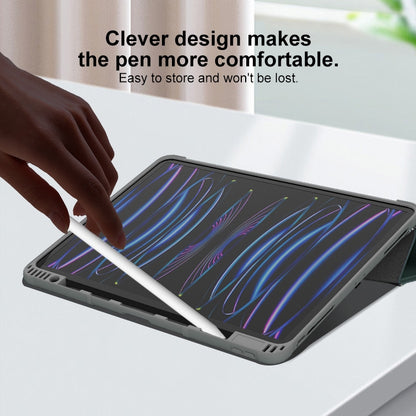 For iPad Air 13 2025 / 2024 Mutural PC Hybrid TPU Leather Smart Tablet Case(Dark Green) by Mutural