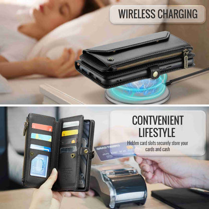 For Google Pixel 7a CaseMe C36 Card Slots Zipper Wallet RFID Anti-theft Leather Phone Case(Black) by CaseMe