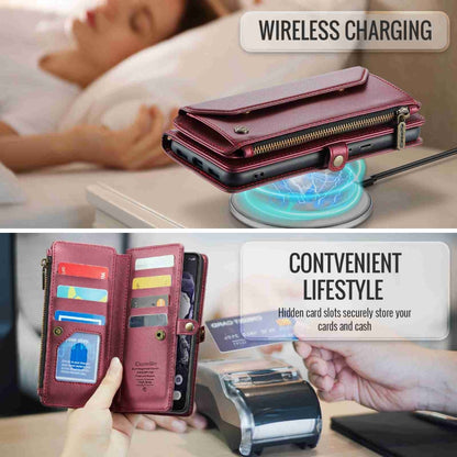 For Google Pixel 8 CaseMe C36 Card Slots Zipper Wallet RFID Anti-theft Leather Phone Case(Wine Red) by CaseMe