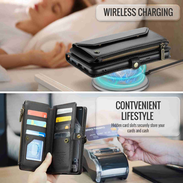 For Google Pixel 8 Pro CaseMe C36 Card Slots Zipper Wallet RFID Anti-theft Leather Phone Case(Black) by CaseMe