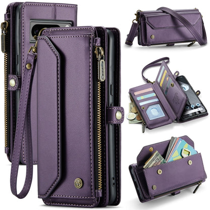 For Google Pixel 8 Pro CaseMe C36 Card Slots Zipper Wallet RFID Anti-theft Leather Phone Case(Purple) by CaseMe