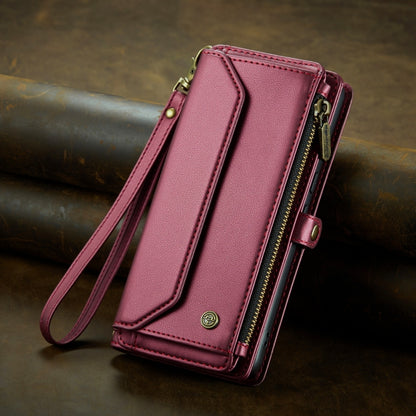 For Google Pixel 8 Pro CaseMe C36 Card Slots Zipper Wallet RFID Anti-theft Leather Phone Case(Wine Red) by CaseMe