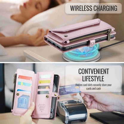 For Google Pixel 8 Pro CaseMe C36 Card Slots Zipper Wallet RFID Anti-theft Leather Phone Case(Pink) by CaseMe