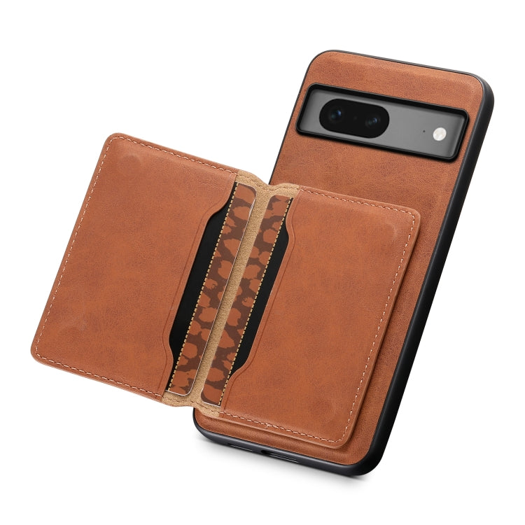 For Google Pixel 7 5G Denior D13 Retro Texture Leather MagSafe Card Bag Phone Case(Brown) by Denior