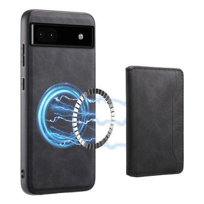 For Google Pixel 6a Denior D13 Retro Texture Leather MagSafe Card Bag Phone Case(Black) by Denior