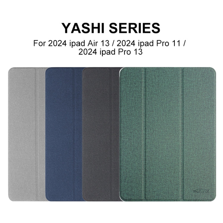 For iPad Pro 13 2025 / 2024 Mutural YASHI Series Tablet Leather Smart Case(Black) by Mutural