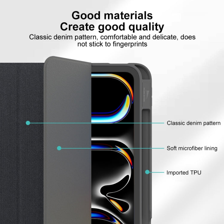 For iPad Pro 13 2025 / 2024 Mutural YASHI Series Tablet Leather Smart Case(Green) by Mutural