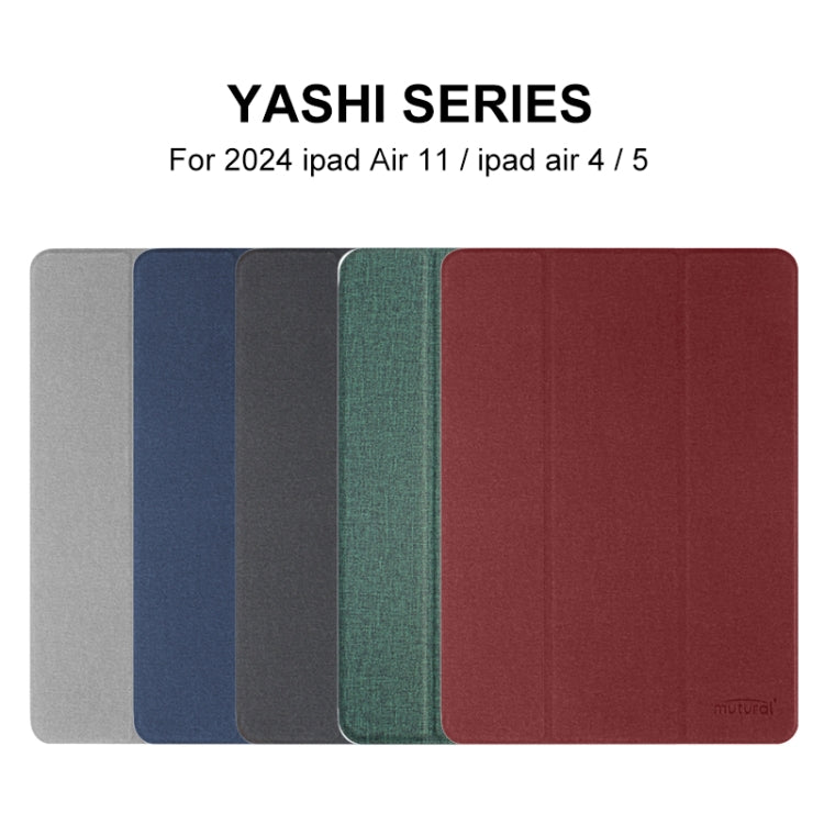 For iPad Air 11 2025 / 2024 Mutural YASHI Series Tablet Leather Smart Case(Green) by Mutural