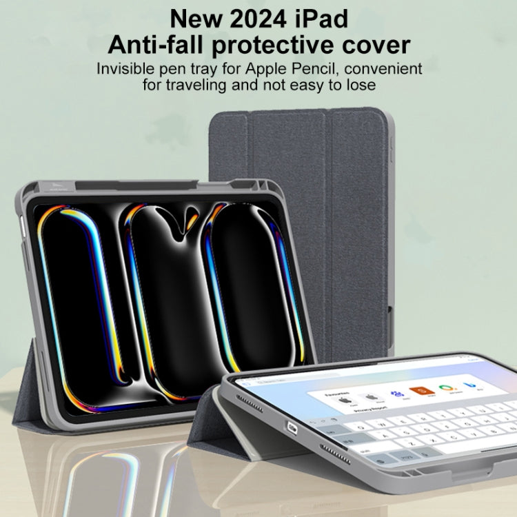 For iPad Air 11 2025 / 2024 Mutural YASHI Series Tablet Leather Smart Case(Blue) by Mutural