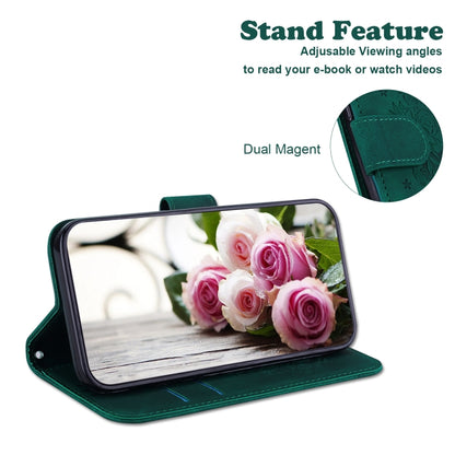 For iPhone 16e Butterfly Rose Embossed Leather Phone Case(Green) by bashfashion
