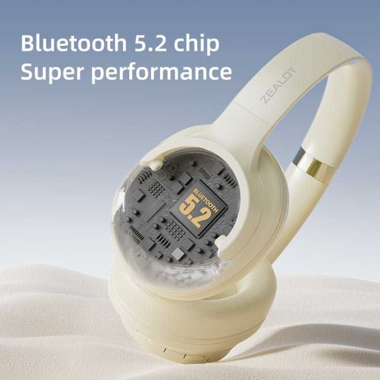 Zealot B39 Wireless Bluetooth 5.2 Headphone(Beige) by ZEALOT