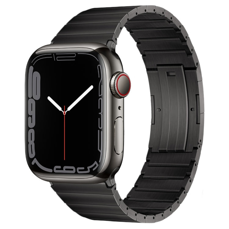 For Apple Watch SE 2023 44mm PG60 Single Bead Bamboo Joint Titanium Metal Watch Band(Graphite Black) by bashfashion