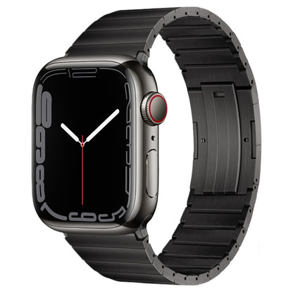 For Apple Watch SE 2022 40mm PG60 Single Bead Bamboo Joint Titanium Metal Watch Band(Graphite Black) by bashfashion
