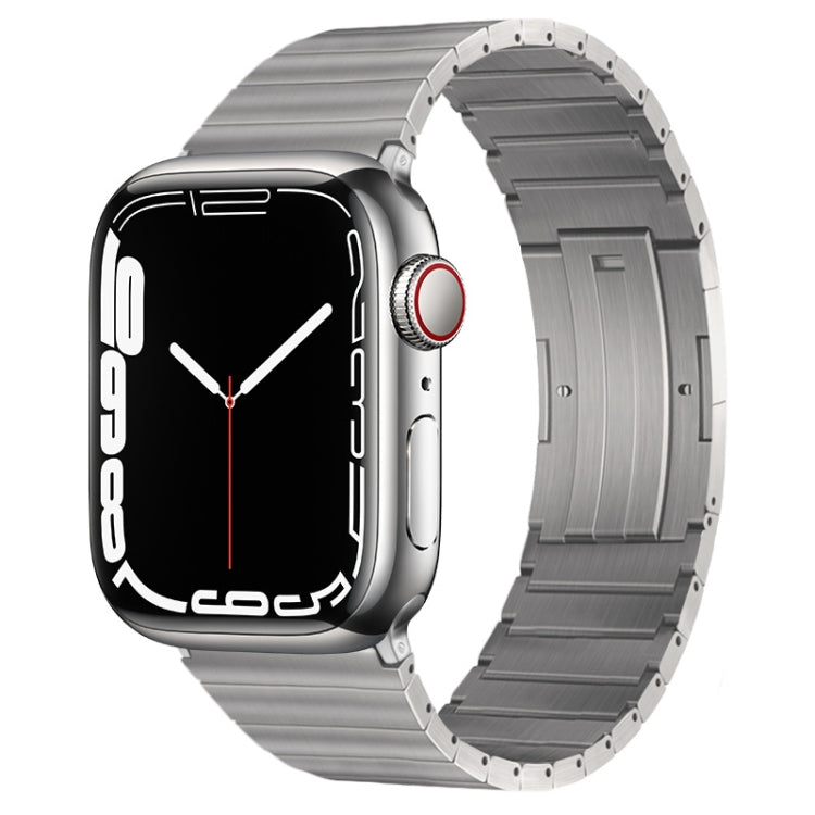 For Apple Watch 38mm PG60 Single Bead Bamboo Joint Titanium Metal Watch Band(Silver) by bashfashion