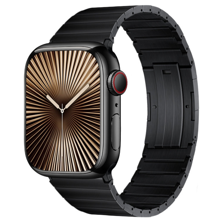 For Apple Watch Series 10 42mm PG60 Single Bead Bamboo Joint Titanium Metal Watch Band(Black) by bashfashion