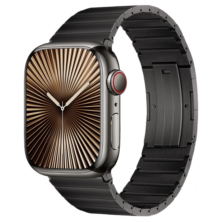 For Apple Watch Series 10 46mm PG60 Single Bead Bamboo Joint Titanium Metal Watch Band(Graphite Black) by bashfashion