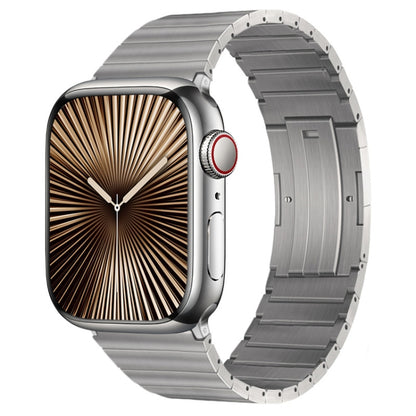 For Apple Watch Series 10 46mm PG60 Single Bead Bamboo Joint Titanium Metal Watch Band(Silver) by bashfashion