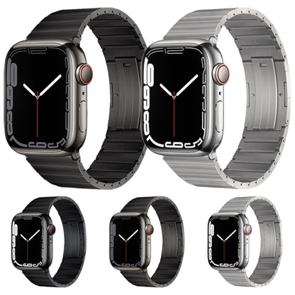 For Apple Watch SE 2023 44mm PG60 Single Bead Bamboo Joint Titanium Metal Watch Band(Silver) by bashfashion