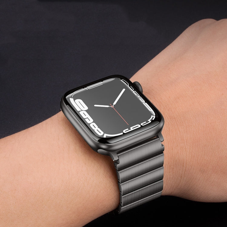 For Apple Watch SE 2022 44mm PG60 Single Bead Bamboo Joint Titanium Metal Watch Band(Graphite Black) by bashfashion