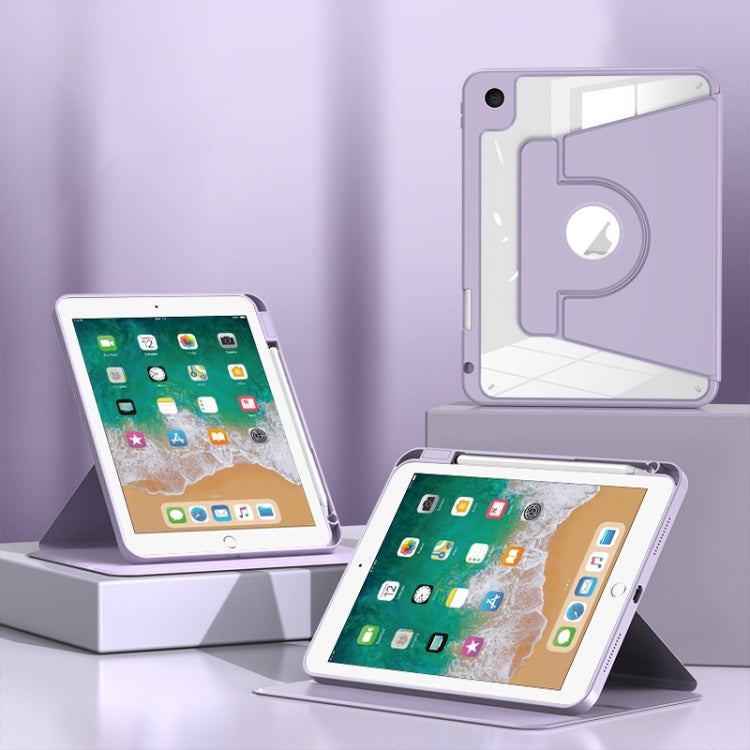 For iPad Air / Air 2 / 9.7 2017 / 2018 Magnetic Split Leather Smart Tablet Case with Pen Slot(Purple) by bashfashion