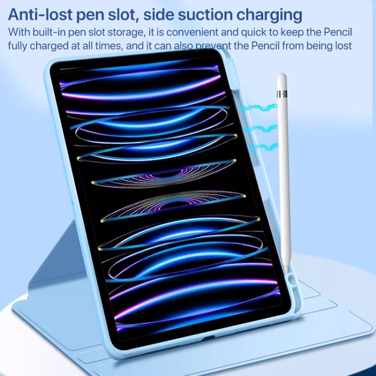 For iPad Pro 12.9 2022 / 2021 / 2020 Magnetic Split Leather Smart Tablet Case with Pen Slot(Sky Blue) by bashfashion