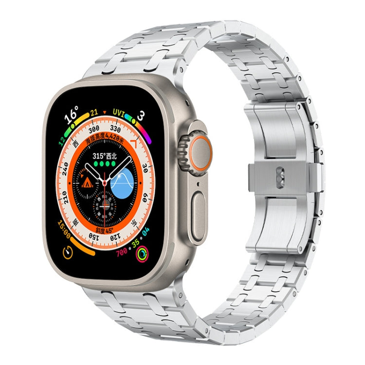 For Apple Watch Ultra 2 49mm PG94 Dual-link Modified Stainless Steel Watch Band(Silver) by bashfashion